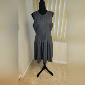 Grey J Crew knee length button up dress